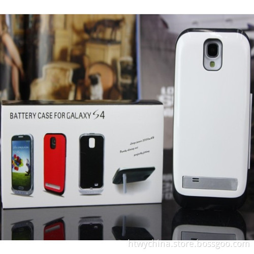 3500mAh External Portable Battery Power Bank Pack Case for Samsung Galaxy S4 I9500 I9505 with Stand High Quality